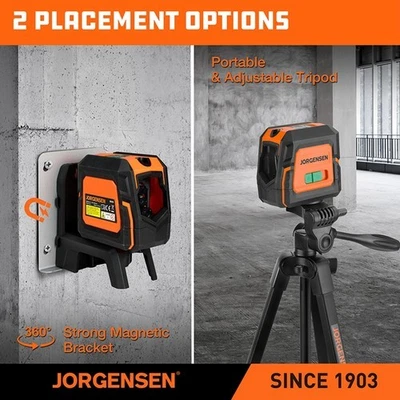 JORGENSEN 100FT Laser Level w/Tripod Self Leveling Cross Line Laser Leveler Tool - Image 1 of 4