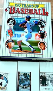 150 Years of Baseball Lg Hardcover W/DJ and Ruth, May's and Reggie Jackson Cards - Picture 1 of 16