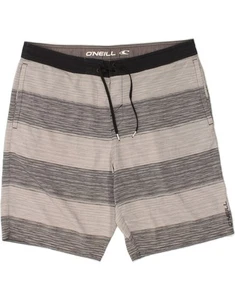 O'NEILL Mens Swimming Shorts XL Grey Striped Polyester CA78 - Picture 1 of 4