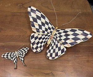 Mackenzie Childs Courtly Check Large & Small Butterfly - Picture 1 of 8