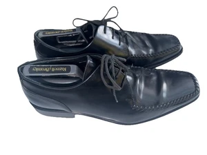 M & S Autograph by Jeffery West Black Leather Lace Up Dress Shoes Size 10- Italy - Picture 1 of 13