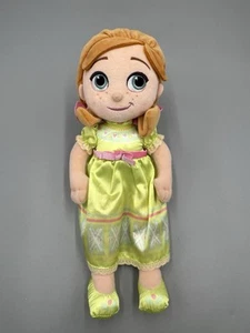 Disney Princess Frozen Young Anna 12” Plush Stuffed Doll Green Dress Animator - Zdjęcie 1 z 7