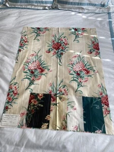 Vintage Duralee Fabric Sample 25” X 33” Chintz Floral Stripe - Picture 1 of 4