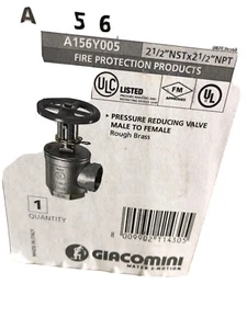 GIACOMINI A156y005 BRASS FIRE HOSE VALVE 2-1/2" NST x 2-1/2" NPT FM - Picture 1 of 3