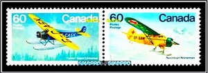 2x CANADA 1982 MILITARY PLANES NORSEMAN & FOKKER FV FACE $1.20 MNH STAMP LOT - Picture 1 of 3