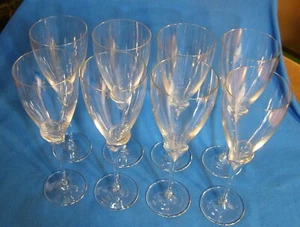8 copas de agua Rosenthal con patrón de cáliz de cristal transparente de 9 5/8" de alto vástago de tulipán - Imagen 1 de 12