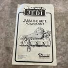 Vintage Star Wars Jabba The Hutt Playset Instruction Manual 1983 Hong Kong For Sale