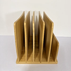 Desk File Mail Organizer Countertop - Bamboo Wooden Mail Holder,File Sorter - Picture 1 of 8