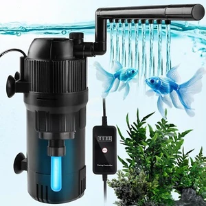 5 in 1 Aquarium Fish Tank Internal Filter with UV Steriliser Clarifier Pump - Picture 1 of 6