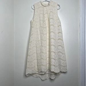 Art Class Ivory Cream Lace overlay Sheath Dress Kids Size 7/8 Shabby Chic - Picture 1 of 12