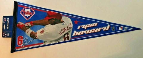 PHILADELPHIA PHILLIES RYAN HOWARD VINTAGE MLB BASEBALL COLLECTORS PENNANT NEW Cover