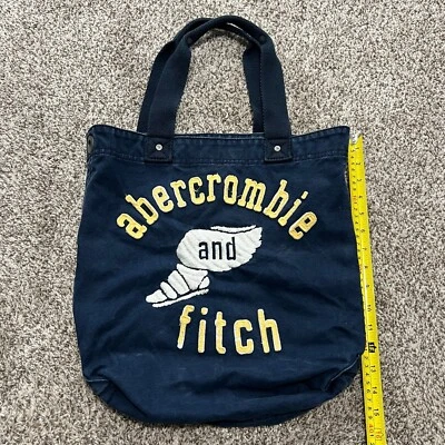Abercrombie и Fitch холст сумка с короткими ручками темно-синий винтажный двойной ручки - Изображение 1 из 4