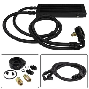 Medium 14"x5.5"x1.58 Dual Pass Bar & Plate Oil Cooler Filter Adapter Hose Kit - Picture 1 of 9