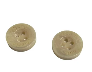 Lot of 2 Boy Scout Replacement Buttons small .50" (1/2") Cream Color Plastic - Picture 1 of 2
