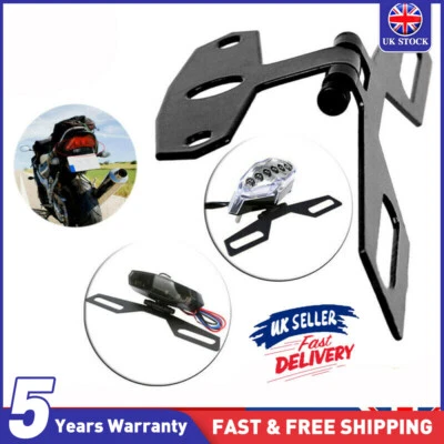 Motorcycle Rear License Plate Holder Bracket Tail Tidy LED Light Mount Universal - Image 1 of 4