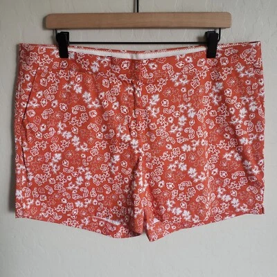 Шорты бохо Brooks Brothers с цветочным принтом хлопок 5 дюймов внутренний шов оранжевые размер женские 14 - Изображение 1 из 4