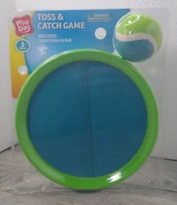 Play Day Toss & Catch Game Set with 2 Catch Discs and 1 Ball, blue with green - Picture 1 of 3