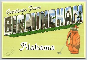 Carta grande de golf de saludos desde Birmingham Alabama - Imagen 1 de 2