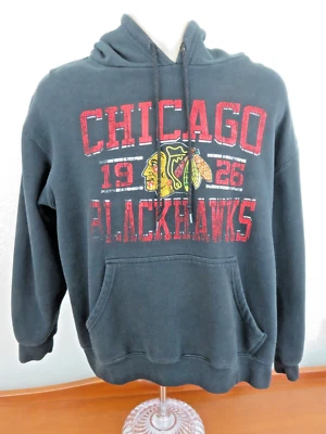 Sudadera con capucha pulóver de hockey negra de los Chicago Blackhawks de la NHL para hombre talla grande Foto 1 de 4