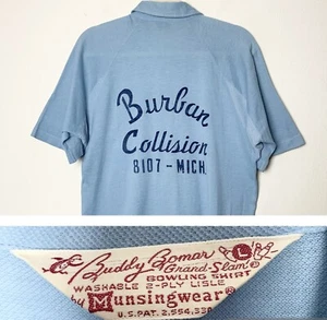 De colección años 60 Camisa de bolos Puntada en cadena Buddy Bomar polo ropa de sol de sol Lisle delgada - Imagen 1 de 8