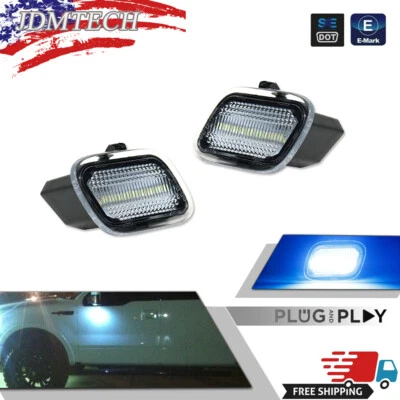 Ice Blue Side Under Mirror Puddle Lights Fit Ford 15-22 Ford F-Series Super Duty - Image 1 of 4