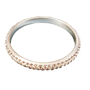 Rhinestone Bangle Bracelet Silver Tone - Picture 1 of 4