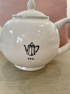 Rae Dunn Teapot White 6 Cup White Artisan Collection By Magenta - Picture 1 of 11