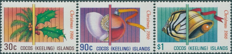 Islas Cocos 1986 SG155-157 Juego Navidad MNH Foto 1 de 1