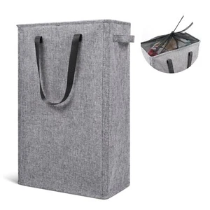 Slim Laundry Hamper Handles Collapsible Laundry Basket Thin Dirty Clothes Basket - Picture 1 of 7