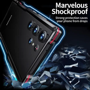 For Samsung S24 S25 Ultra S23 Ultra Metal Aluminum Frame Bumper Hard Rugged Case - Picture 1 of 11