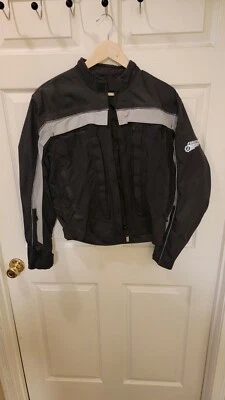 FIRST GEAR Black Padded HYPERTEX MOTORCYLE JACKET Biker Gear Safety Coat MEDIUM - Image 1 of 4