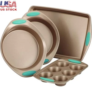 Nonstick Bakeware Set Heavy Gauge Steel Baking Pans Muffin Cupcake Sheet 4 Piece - Picture 1 of 4