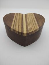 Wood Heart Box Jewelry Trinket Keepsake Valentine Gift Unique Artisan Made
