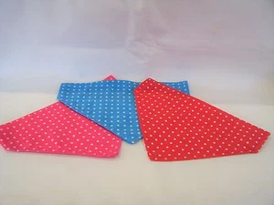 Polka dot/spotty/dotty bandana red, blue or pink slide on collar - Picture 1 of 4