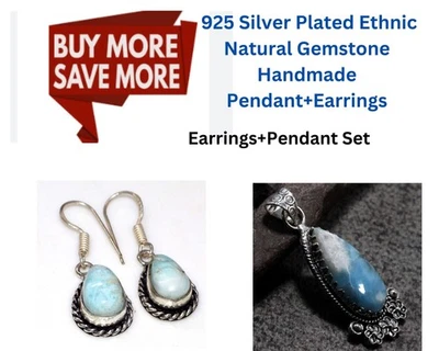 Larimar, Juego de Pendientes Colgantes | Juego Combo 1.4|2" Ofertas Limitadas GW Foto 1 de 4