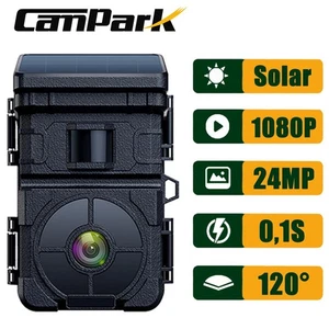 1080P Solar Trail Camera Wildlife Camera 24MP Hunting 850nm Cam No Glow IP66 - Picture 1 of 10