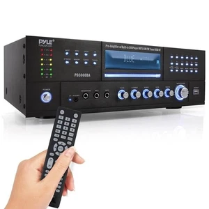 Pyle Bluetooth 4.1 Channel 3000W AM/FM Stereo Receiver Amplifier DVD CD USB/SD - Picture 1 of 8
