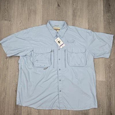 Cabelas Guide Wear Shirt XXL Blue Short Sleeve Quick Dry Fish Vented With Tag - Image 1 of 4
