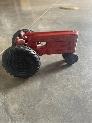 De colección Hubley Jr Niño Juguete Rojo Granja Tractor Acero Metal Fundido a Presión Foto 1 de 4
