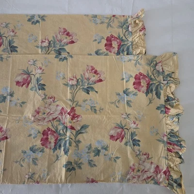 Ralph Lauren PARSONAGE Juego de 2 Fundas de Almohada ESTÁNDAR Volantes Amarillo Floral 20x30 Foto 1 de 4