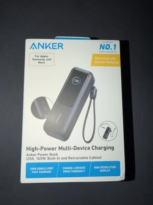 Anker Laptop Power Bank (25K, 165W, Built-In and Retractable Cables) NEW IN BOX - Image 1 of 3