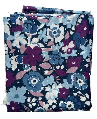 LIBERTY LONDON Tela de Césped de Algodón - Floral Azul Púrpura, 1 M/1 Yarda x 54" Nueva Foto 1 de 4