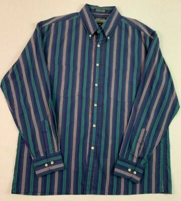 Member Only Mens Shirt Button Front XLT Tall Single Needle Vintage Striped LS - Image 1 of 4