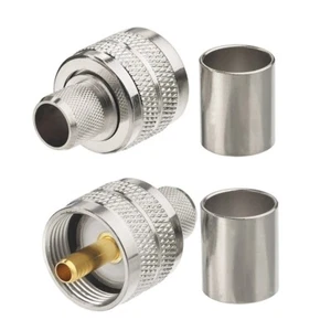 Paquete de 2 conectores de engarce macho enchufe PL-259 para antena de radioaficionados LMR-400 RG-213 CB - Imagen 1 de 5