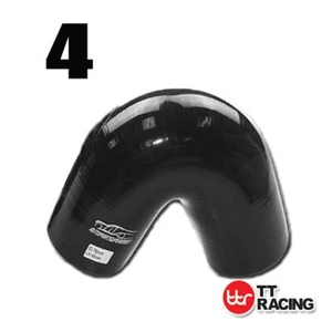 4PLY Silicone 135 Degree Elbow Joiner Turbo Hose 102mm 4" Black - Picture 1 of 7