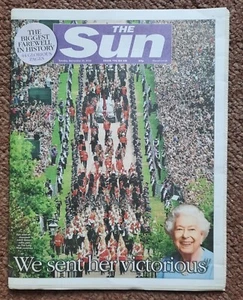 THE SUN Zeitung UK Dienstag 20. September 2022 Queen Elizabeth II Beerdigung - Bild 1 von 6