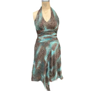 NEW Women’s Sz 10 Silk Dress Sheer Animal Print Halter Fairy Grunge Whimsigoth - Picture 1 of 14