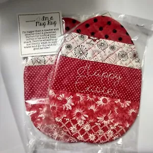 Uova di Pasqua (2) Uovo Rosso Primavera Tazza Tappeto Sottobicchiere Trapuntato Patchwork Fatto a Mano - Foto 1 di 3