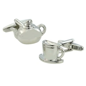 High Quality Tea Pot & Cup Cufflinks in a Cufflink Box X2PSN149 - Picture 1 of 1