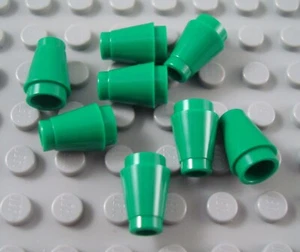 LEGO Lot of 8 Green 1x1 Brick Cones - Picture 1 of 1